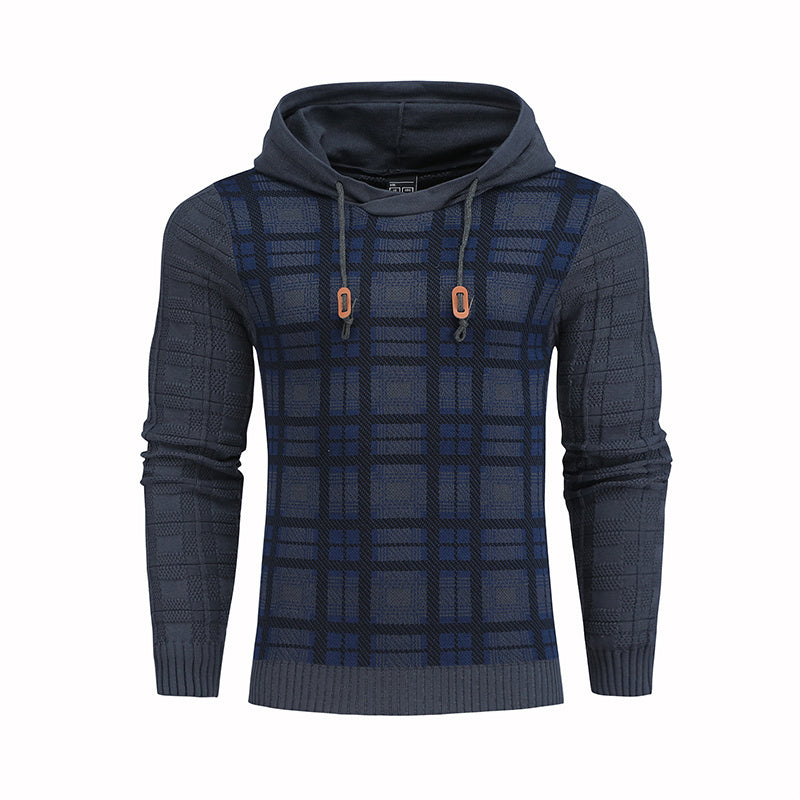 Pullover Plaid Image Multi-Color Lines Men Hoodies