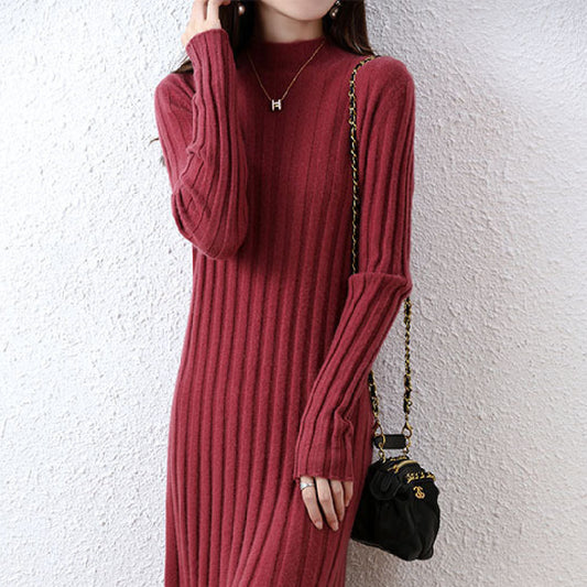 Women's Fashion Mid-length Wool Dress