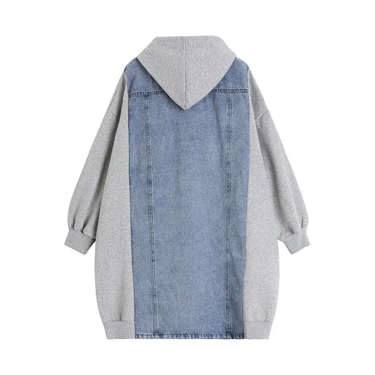 Denim Hoodie Coat