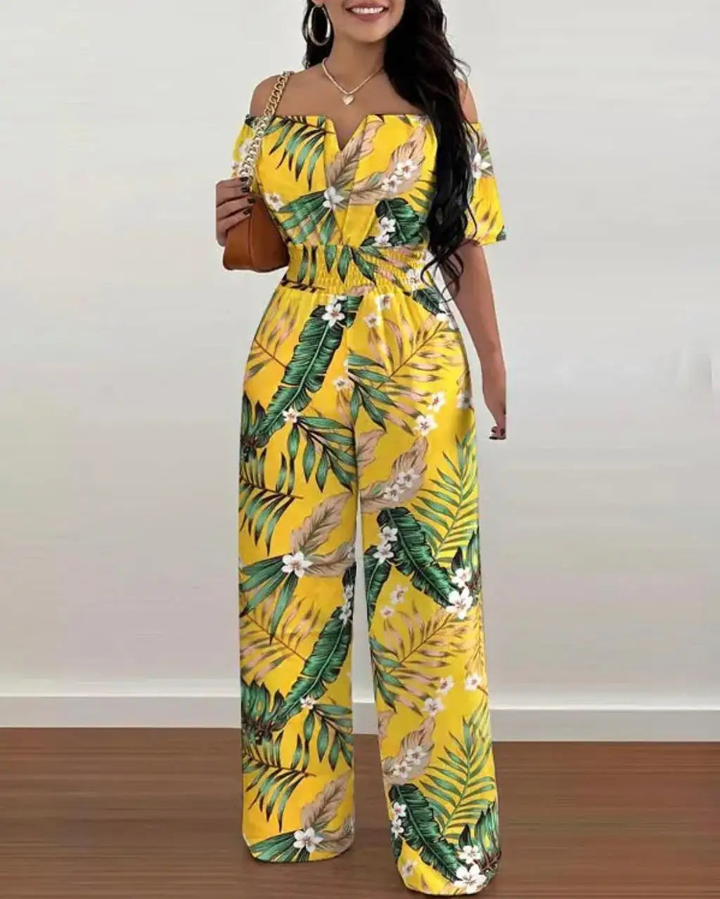 Summer Printed Wide Leg Jumpsuit