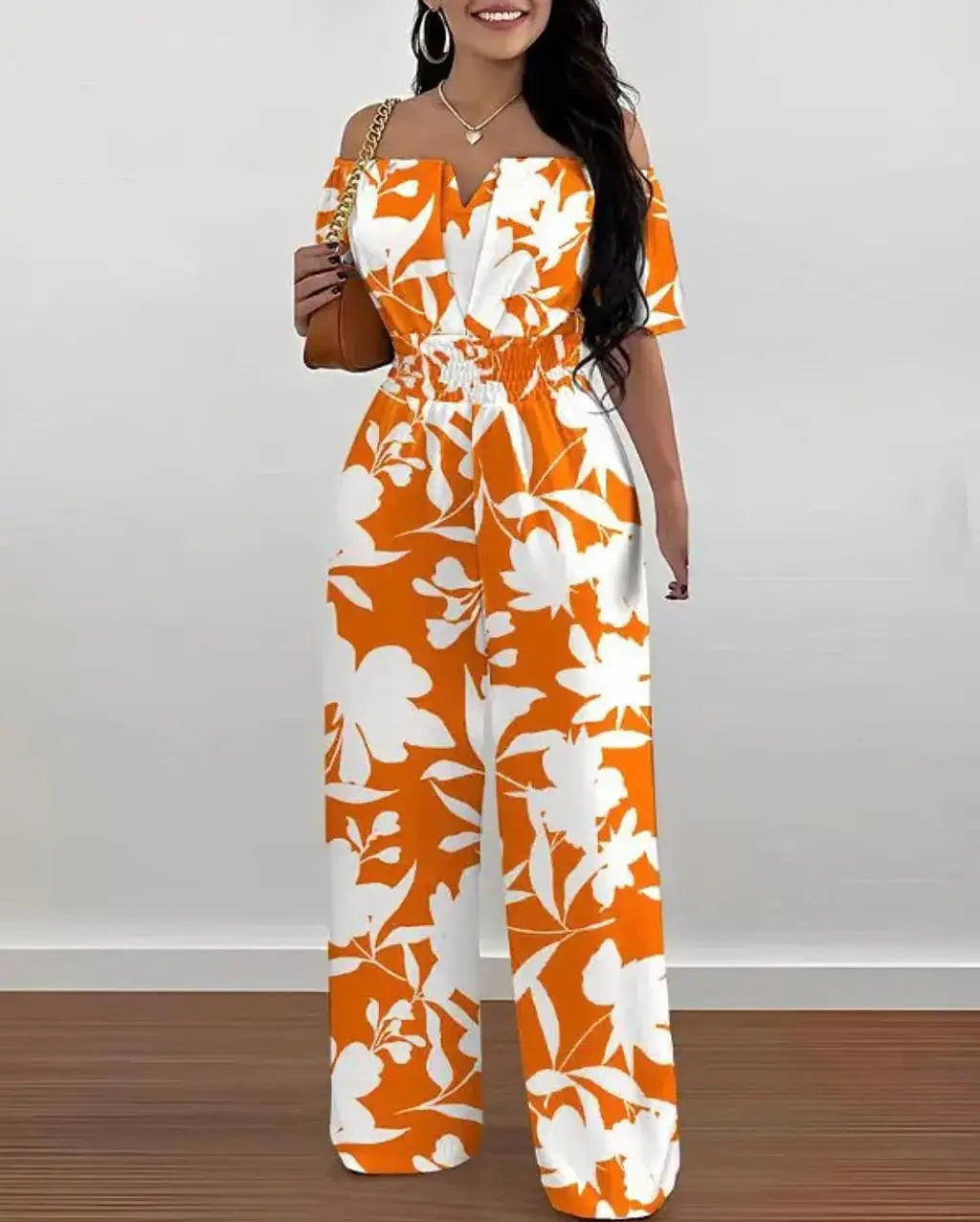 Summer Printed Wide Leg Jumpsuit