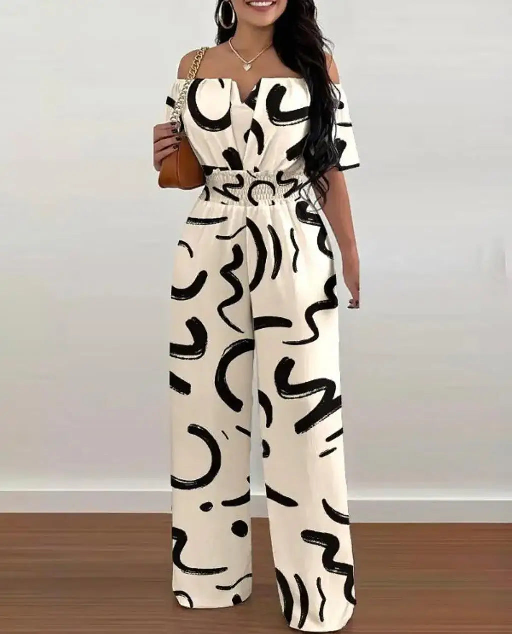 Summer Printed Wide Leg Jumpsuit