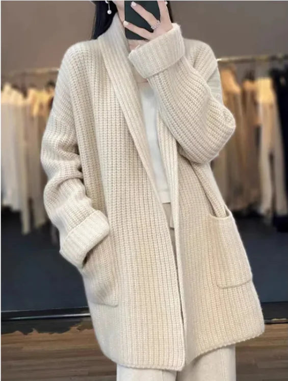 Women's Mid-Length Sweater Cardigan